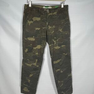 Anthropologie Camo Straight Ankle Pants in Olive & Khaki